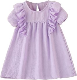 Cotton Linen purple Colour Dress NIFDO Brand