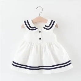 Cute baby girl white cotton dress – NIFDO Brand