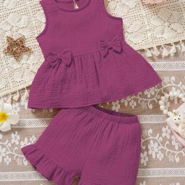 Dark purple baby girl dress