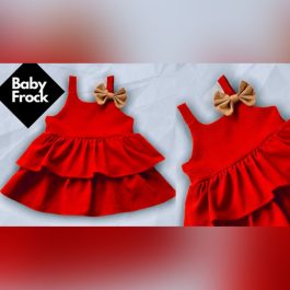 cotton frock for baby girl red NIFDO Brand